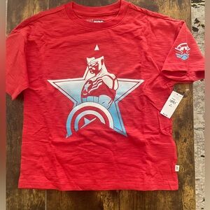 GAP Marvel Red and Blue Short Sleeve Tee size S 6/7